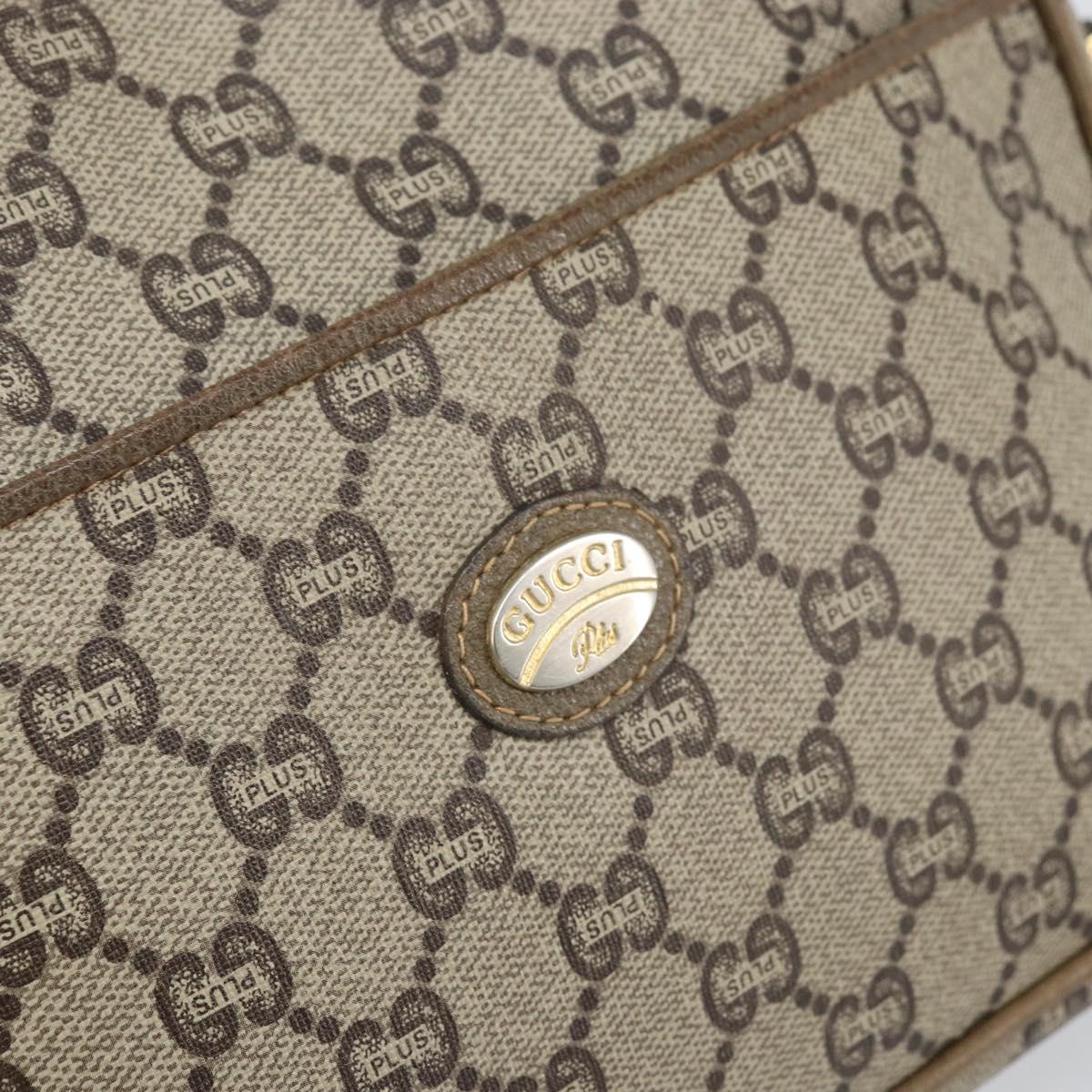 GUCCI GG Plus Supreme Shoulder Bag PVC Beige Gold Auth bs33293