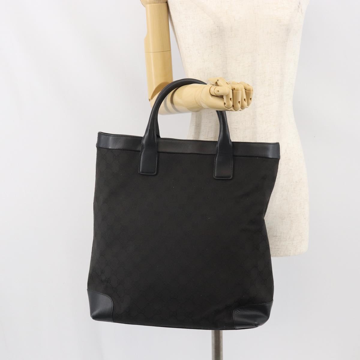 GUCCI GG Canvas Hand Bag Black 002 1121 Auth bs33294