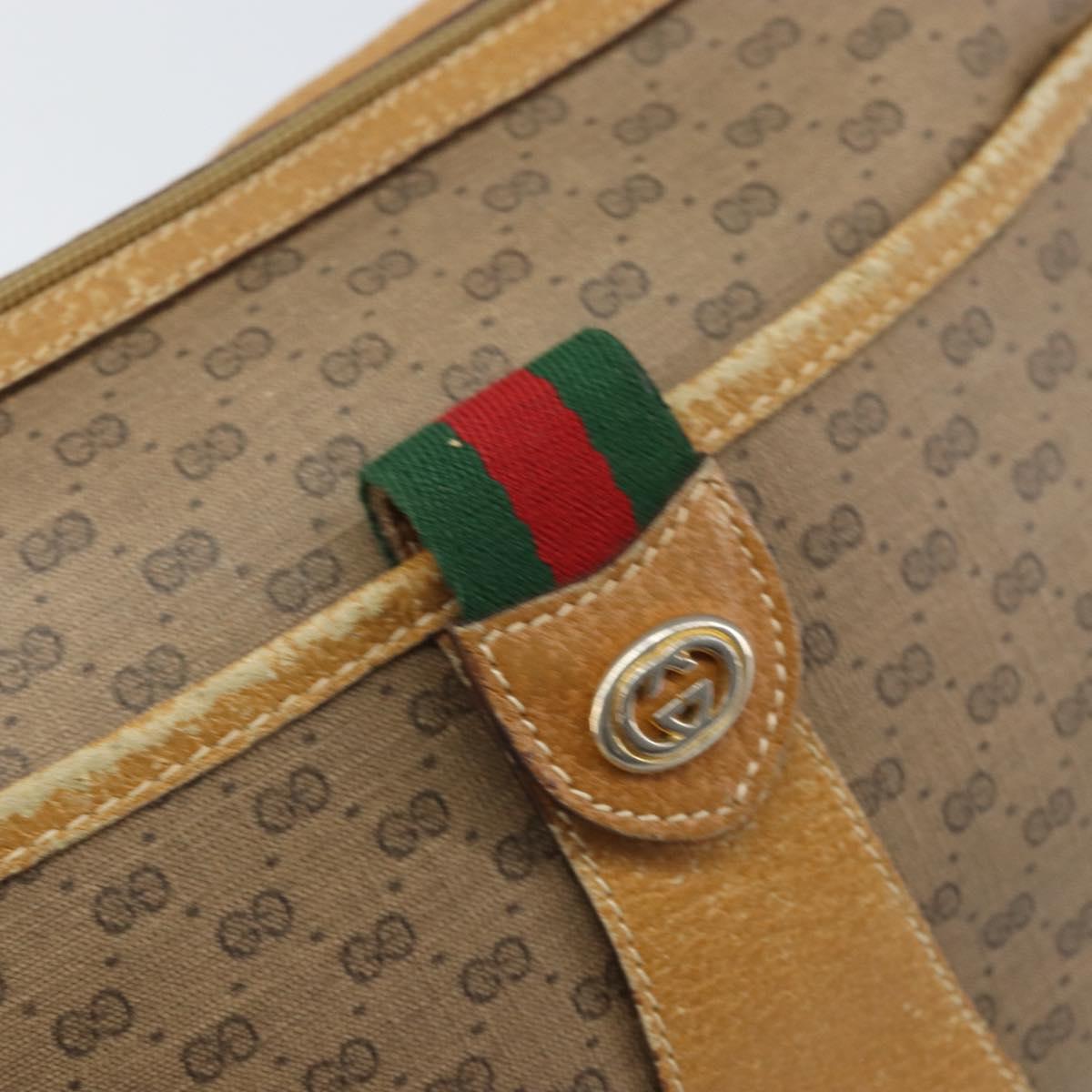 GUCCI Micro GG Supreme Web Sherry Line Bag PVC Beige Gold 89 02 032 Auth bs33296