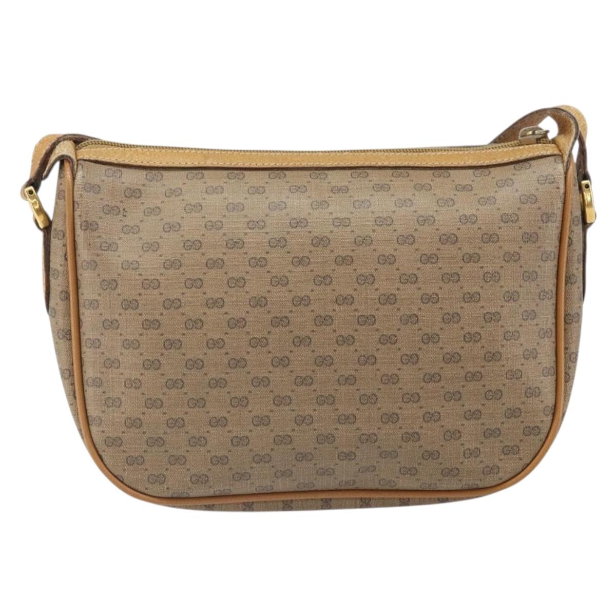 GUCCI Micro GG Supreme Web Sherry Line Bag PVC Beige Gold 89 02 032 Auth bs33296