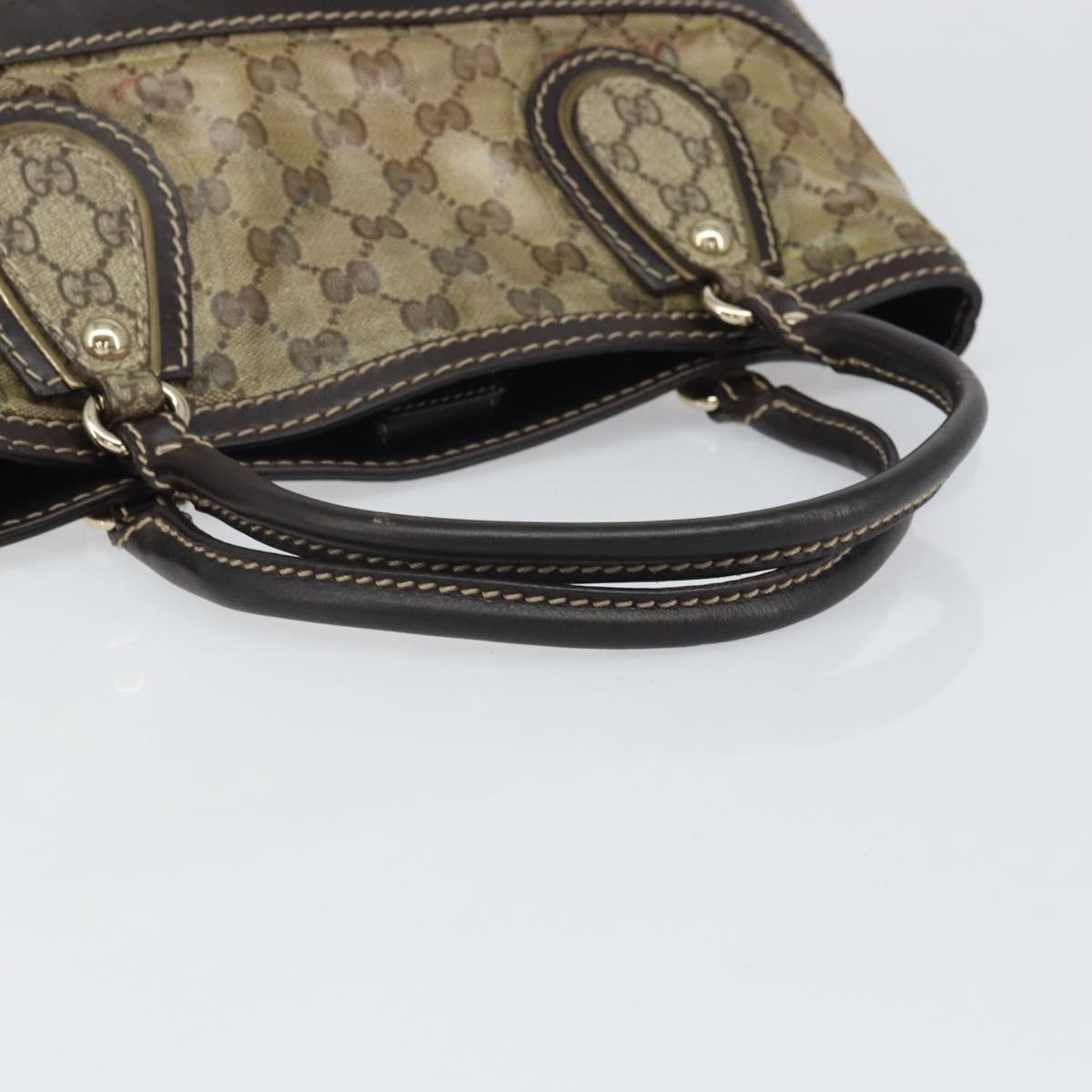 GUCCI GG Crystal Tote Bag Coated Canvas Gold Beige 223964 Auth bs33297