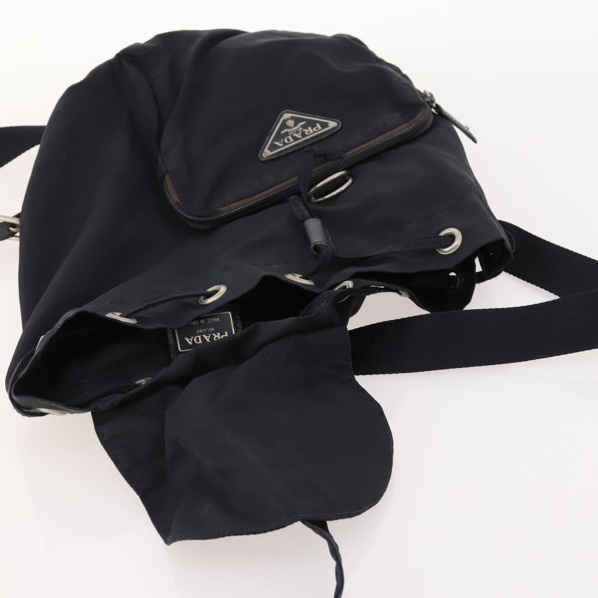 PRADA Backpack Nylon Navy Silver Auth bs33304