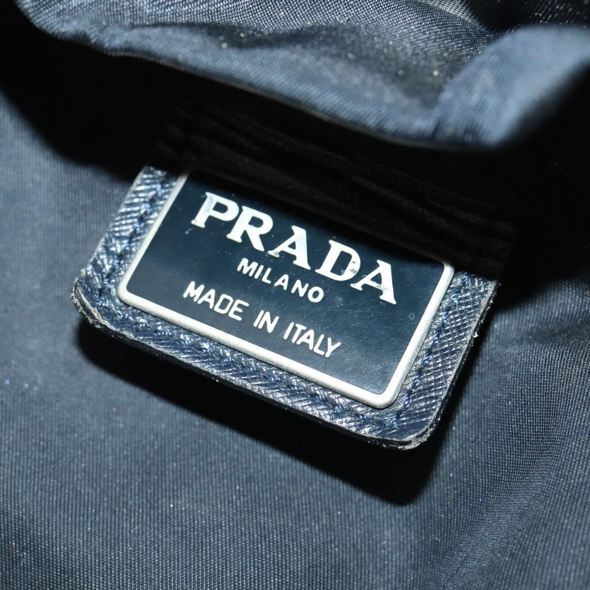 PRADA Backpack Nylon Navy Silver Auth bs33304