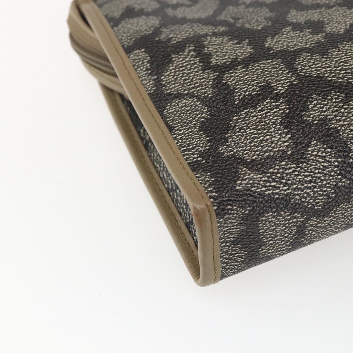 SAINT LAURENT Clutch Bag PVC Canvas Gray Auth bs33321