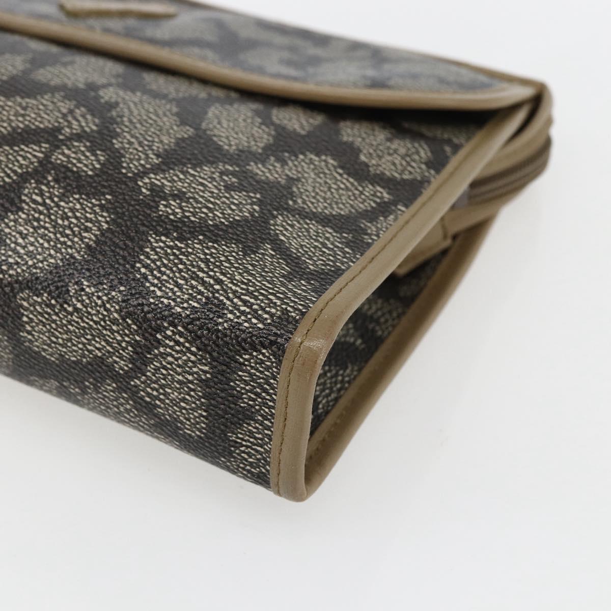 SAINT LAURENT Clutch Bag PVC Canvas Gray Auth bs33321
