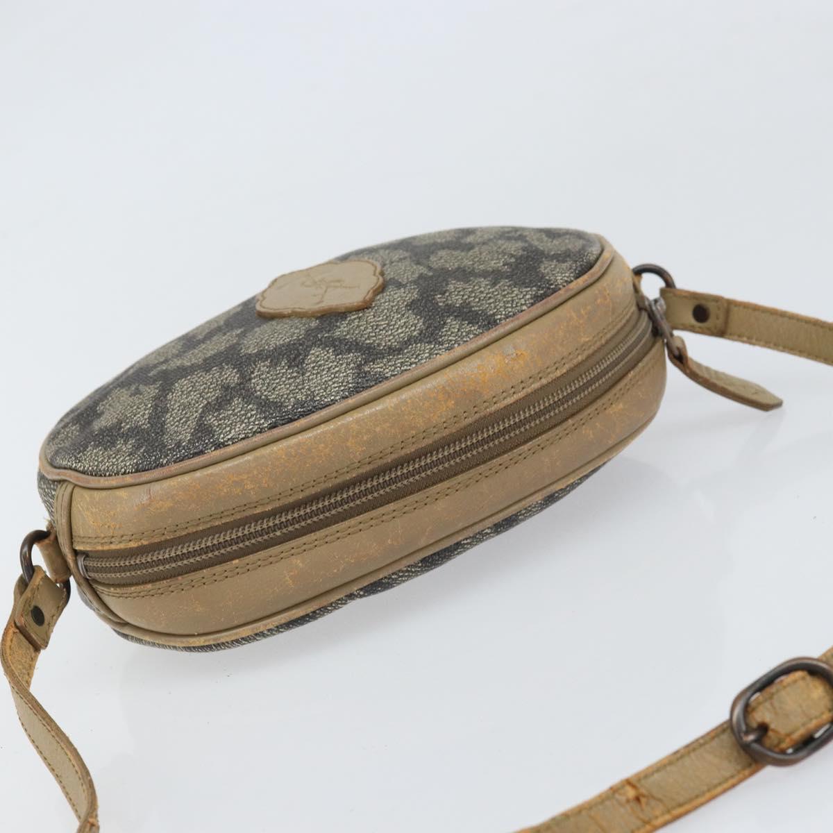 SAINT LAURENT Shoulder Bag PVC Canvas Gray Auth bs33323