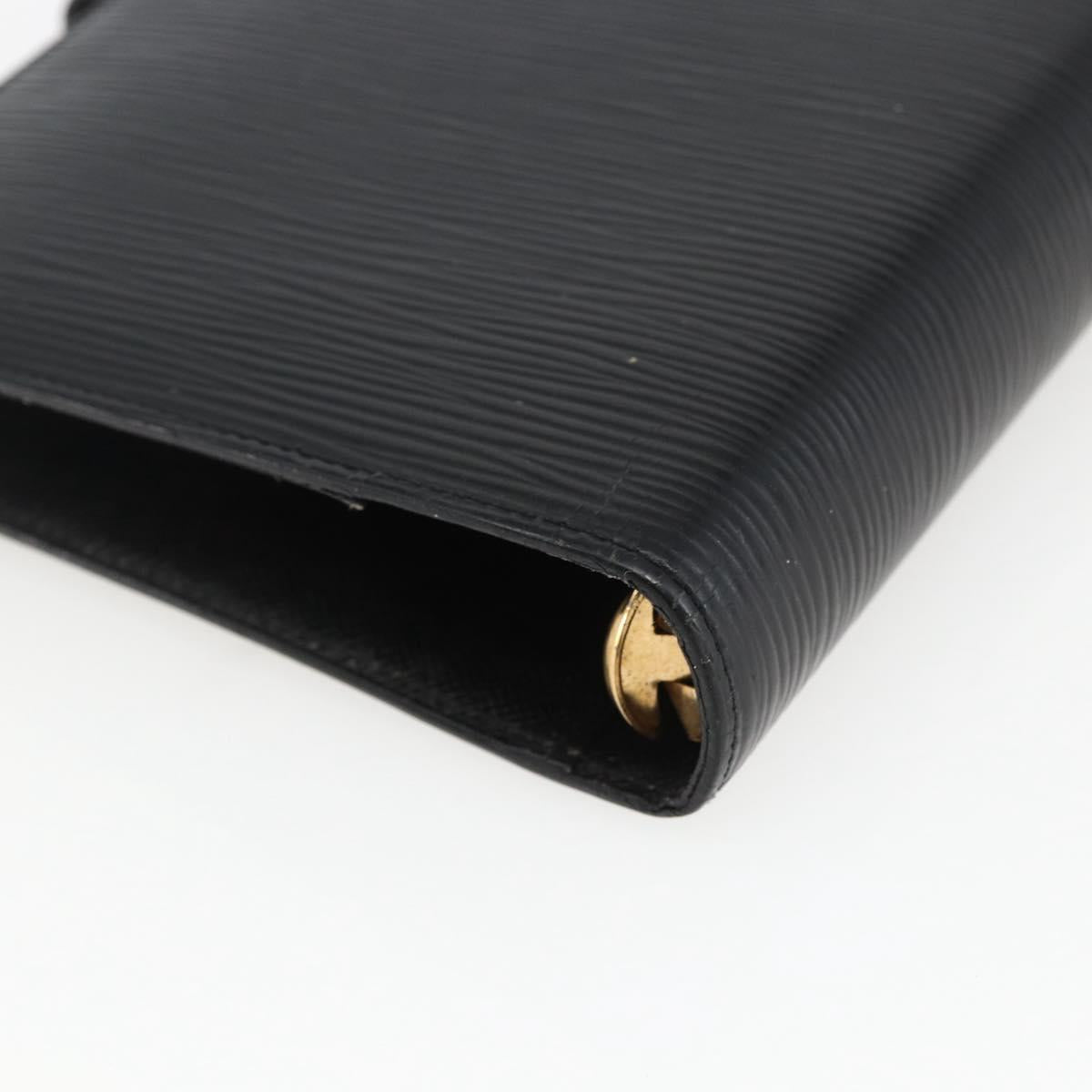 LOUIS VUITTON Epi Agenda MM Day Planner Cover Black R20042 LV Auth bs33328