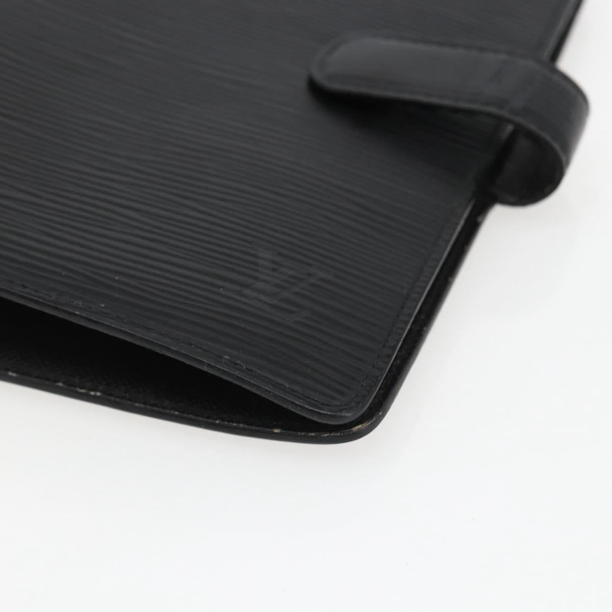 LOUIS VUITTON Epi Agenda MM Day Planner Cover Black R20042 LV Auth bs33328