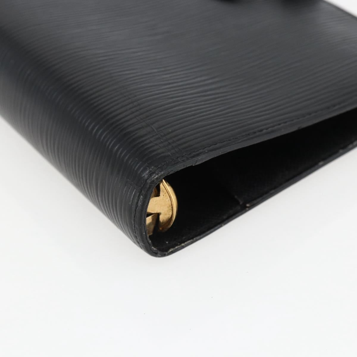 LOUIS VUITTON Epi Agenda MM Day Planner Cover Black R20042 LV Auth bs33328