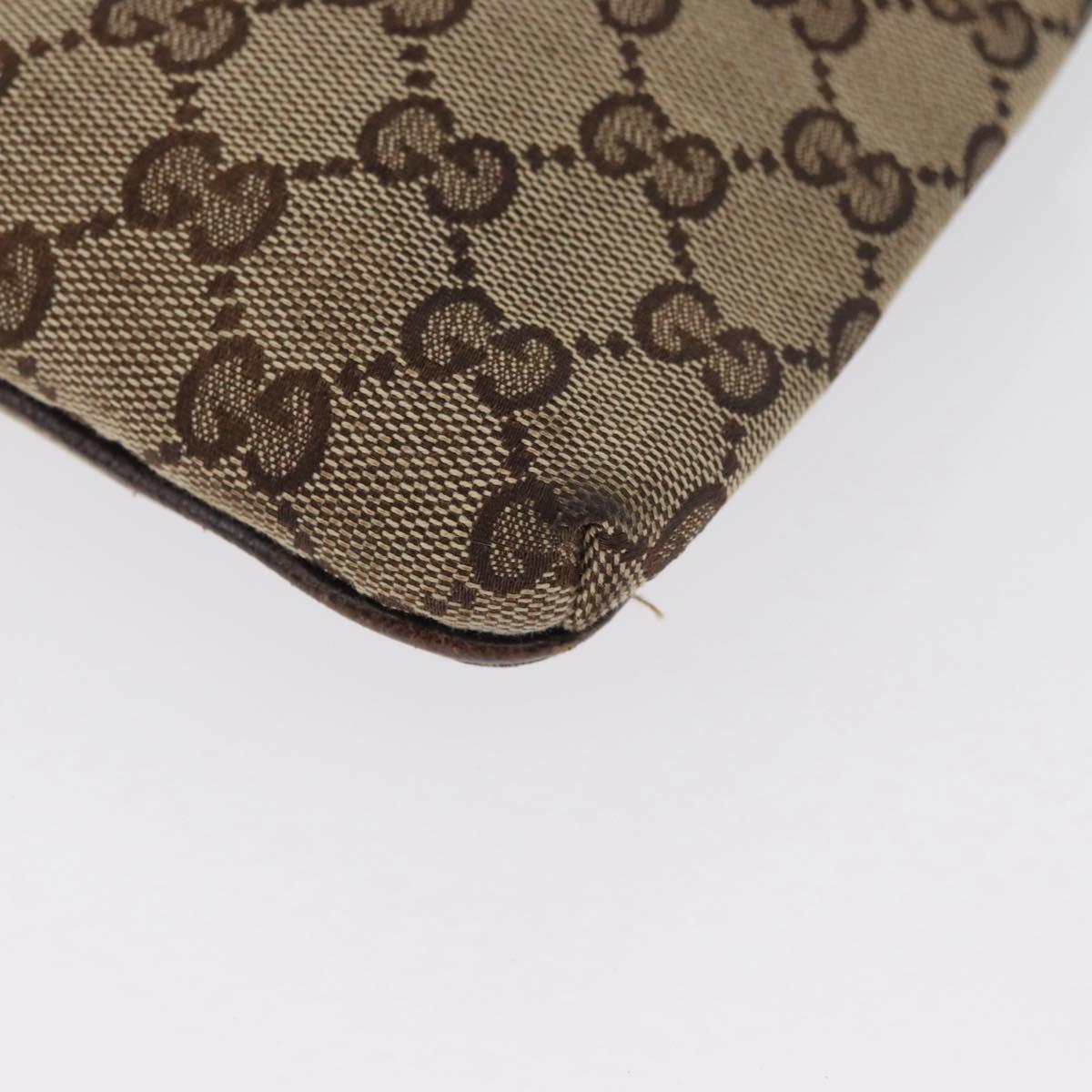 GUCCI GG Canvas Web Sherry Line Shoulder Bag Beige 141863 Auth bs33331