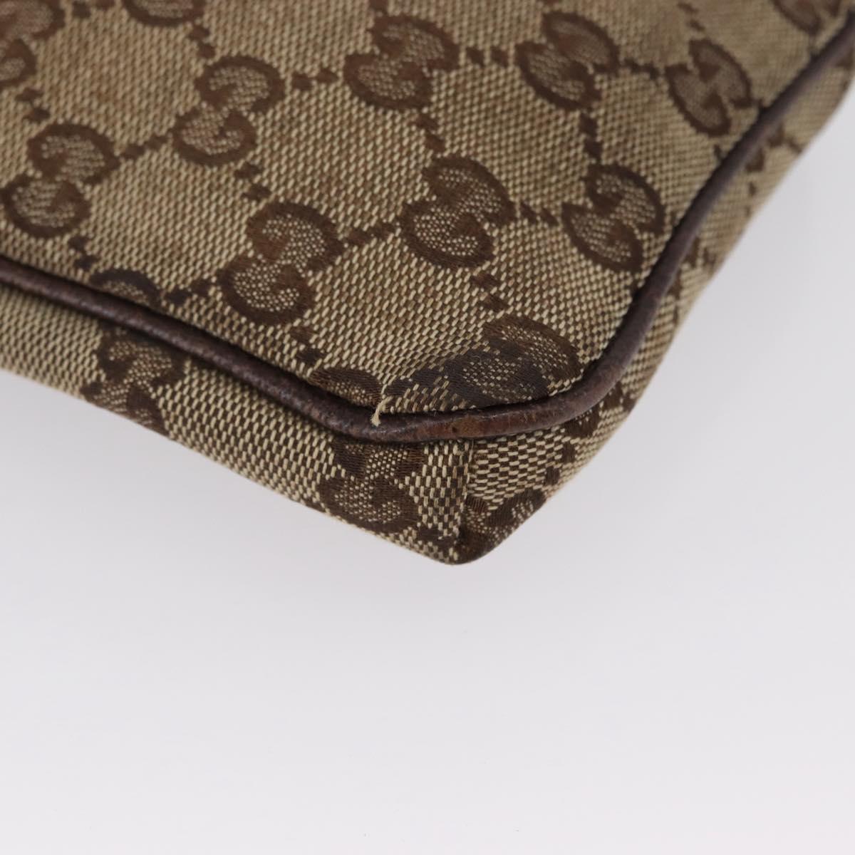 GUCCI GG Canvas Web Sherry Line Shoulder Bag Beige 141863 Auth bs33331