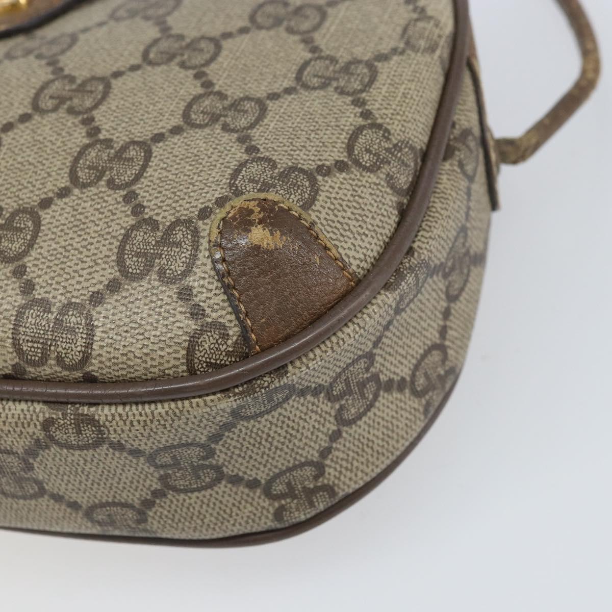 GUCCI GG Supreme Web Sherry Line Bag PVC Beige Gold 89 02 066 Auth bs33336