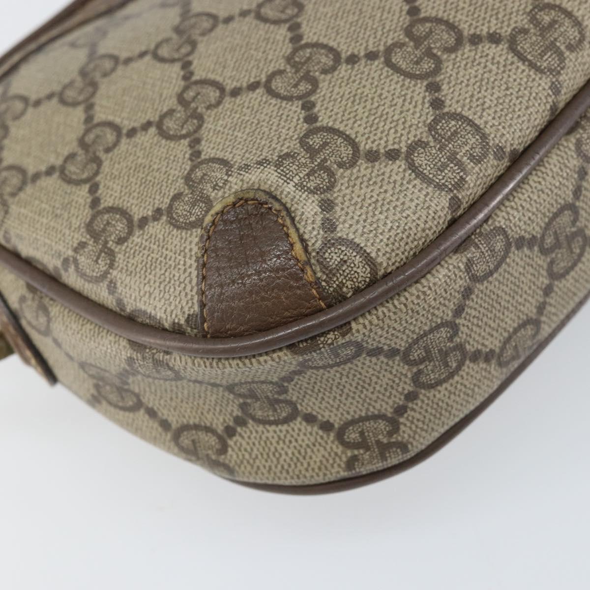 GUCCI GG Supreme Web Sherry Line Bag PVC Beige Gold 89 02 066 Auth bs33336