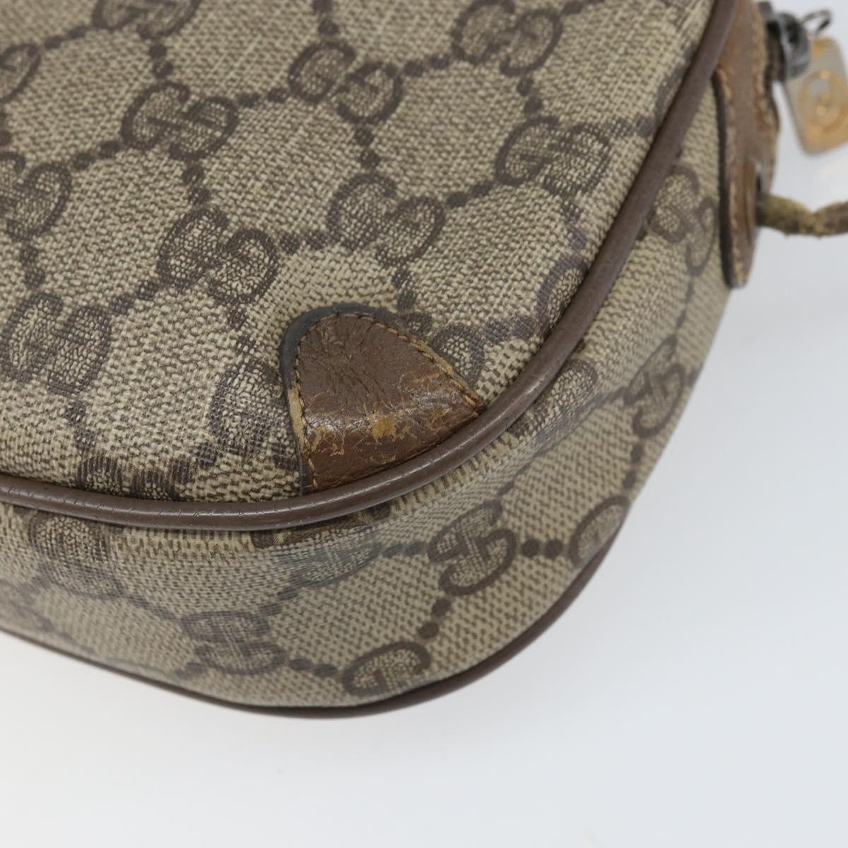 GUCCI GG Supreme Web Sherry Line Bag PVC Beige Gold 89 02 066 Auth bs33336
