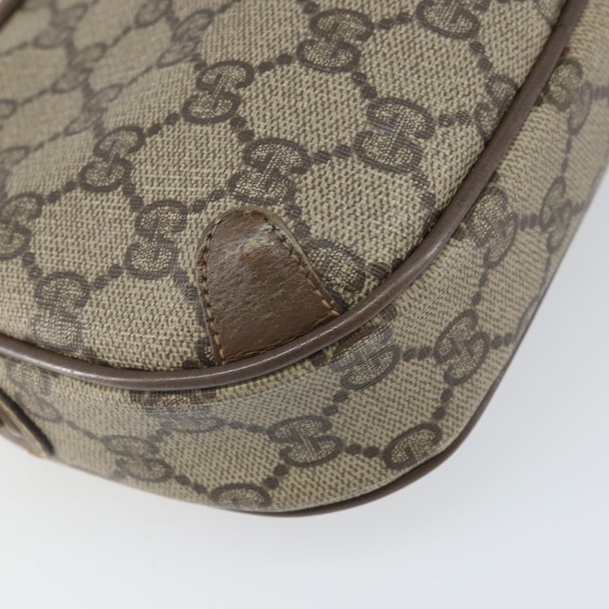 GUCCI GG Supreme Web Sherry Line Bag PVC Beige Gold 89 02 066 Auth bs33336