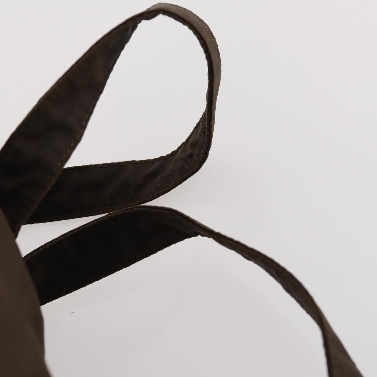 PRADA Backpack Nylon Brown Gold Auth bs33338