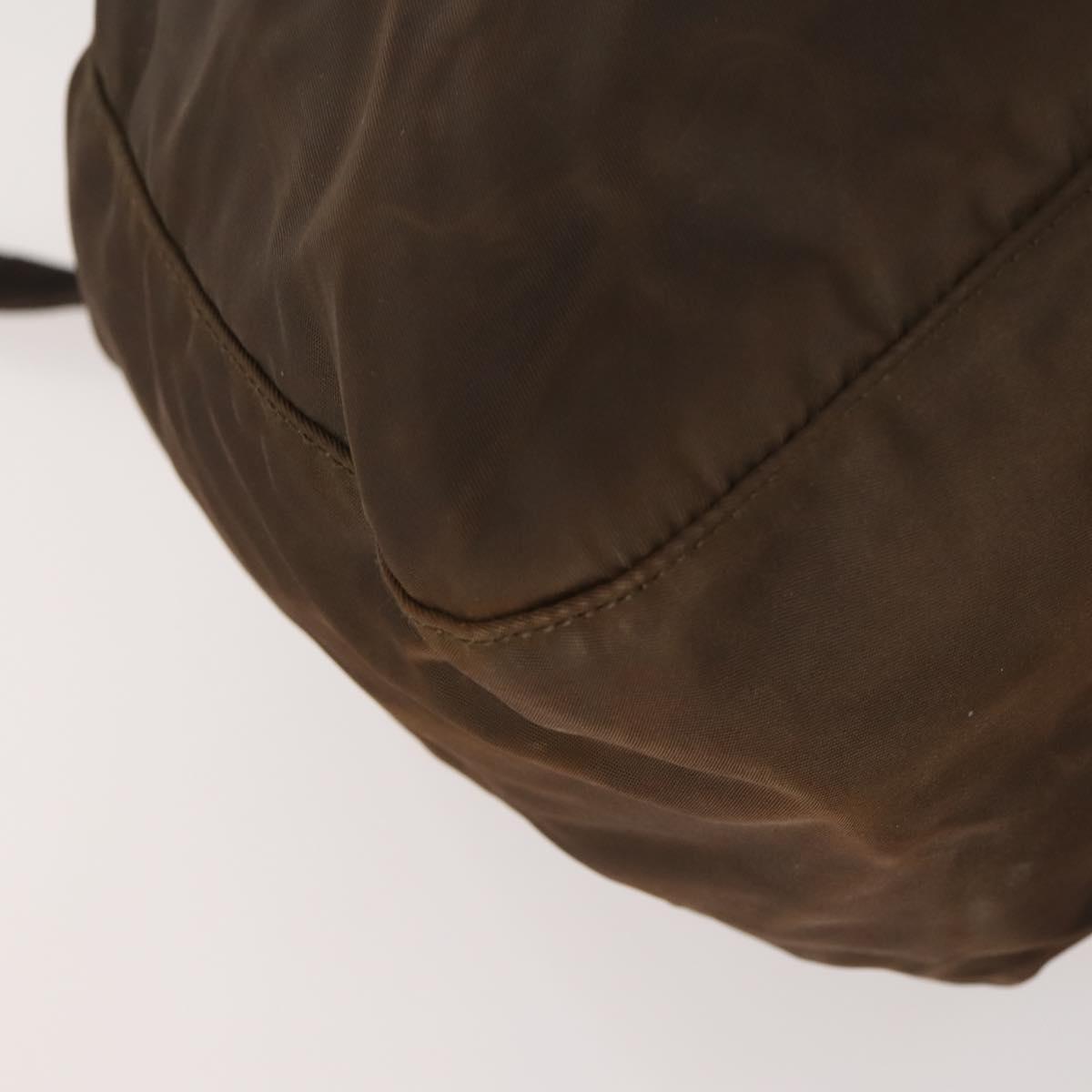 PRADA Backpack Nylon Brown Gold Auth bs33338