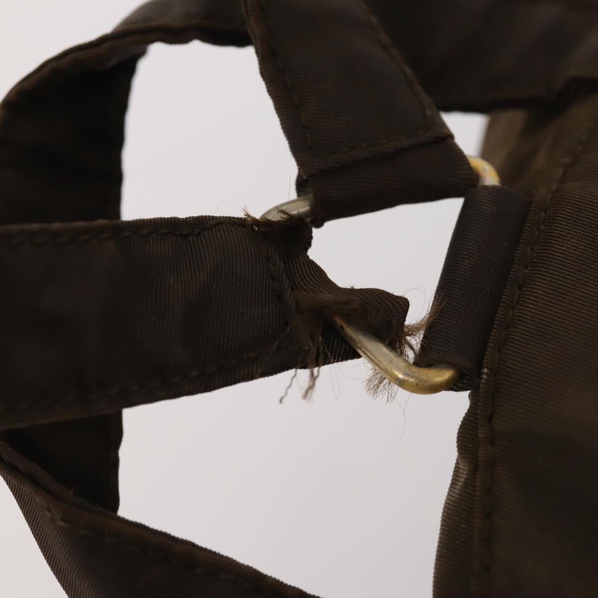 PRADA Backpack Nylon Brown Gold Auth bs33338