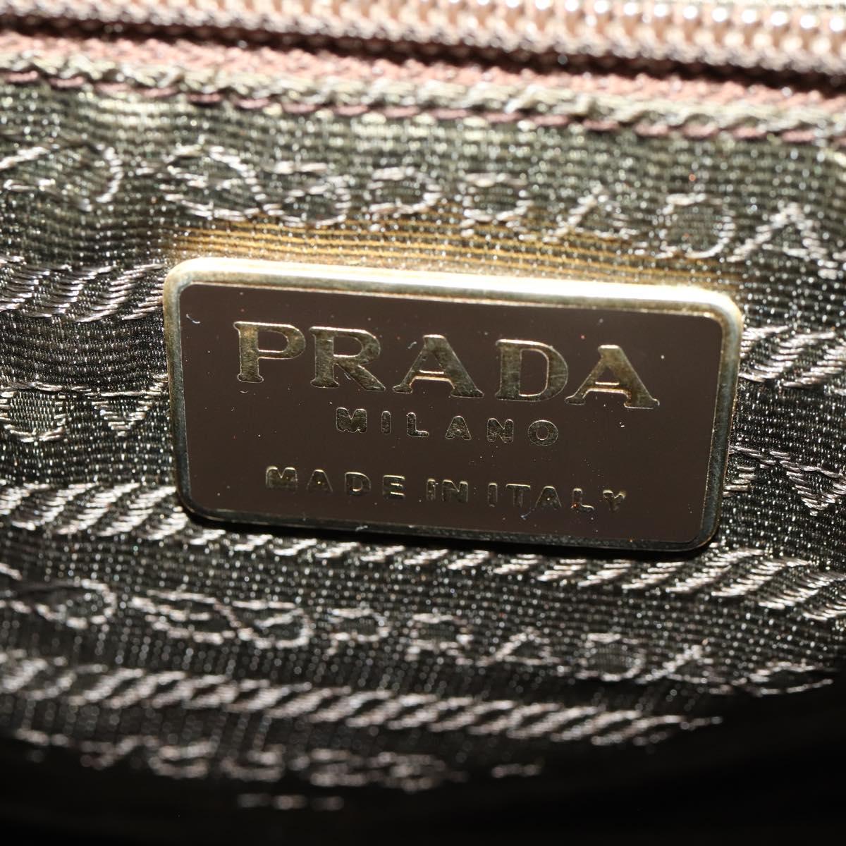 PRADA Backpack Nylon Brown Gold Auth bs33338