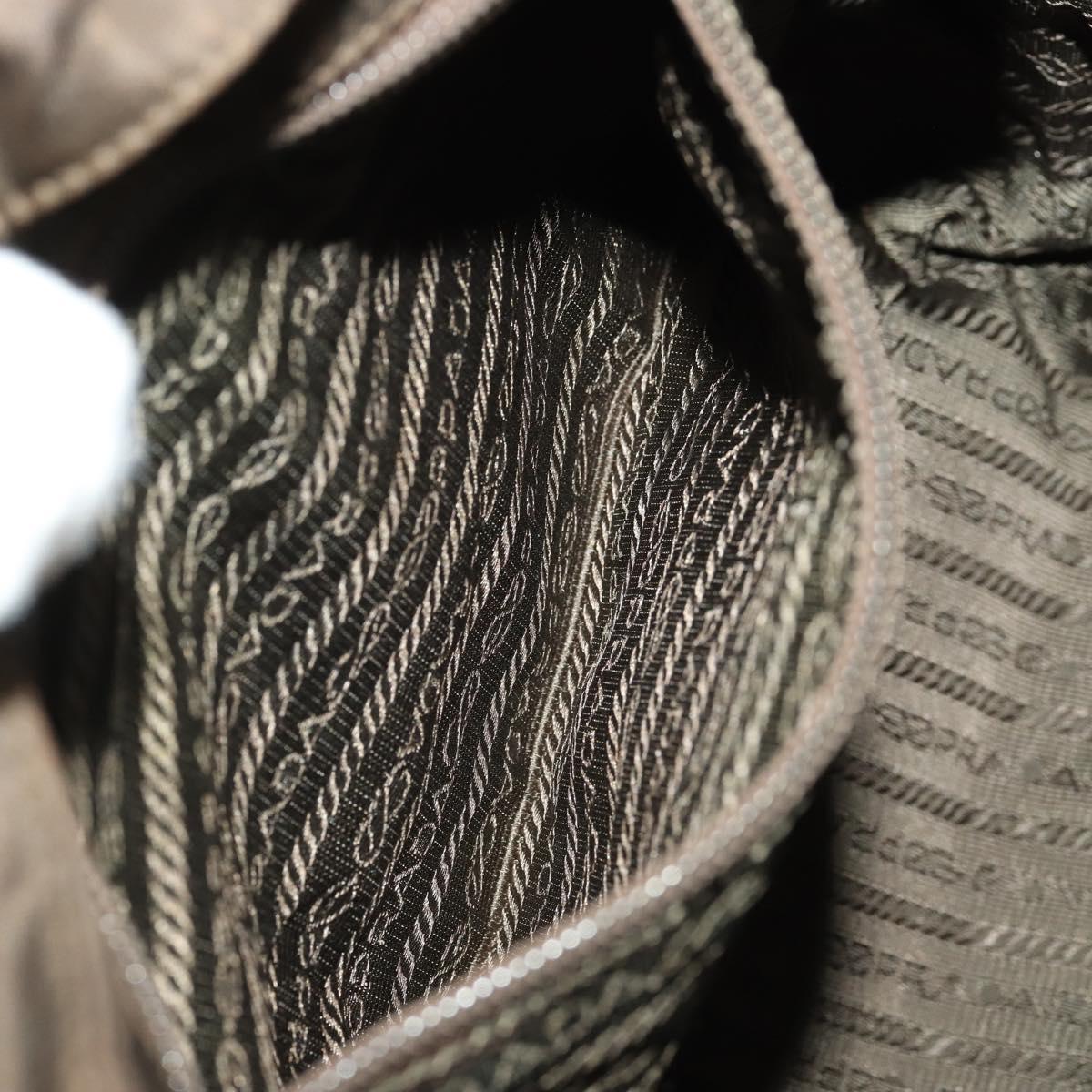 PRADA Backpack Nylon Brown Gold Auth bs33338