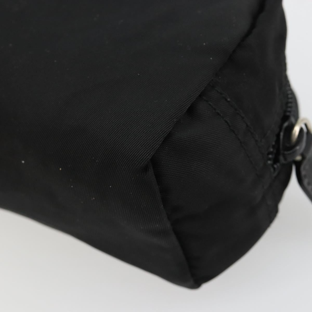 PRADA Pouch Nylon Black Silver Auth bs33339