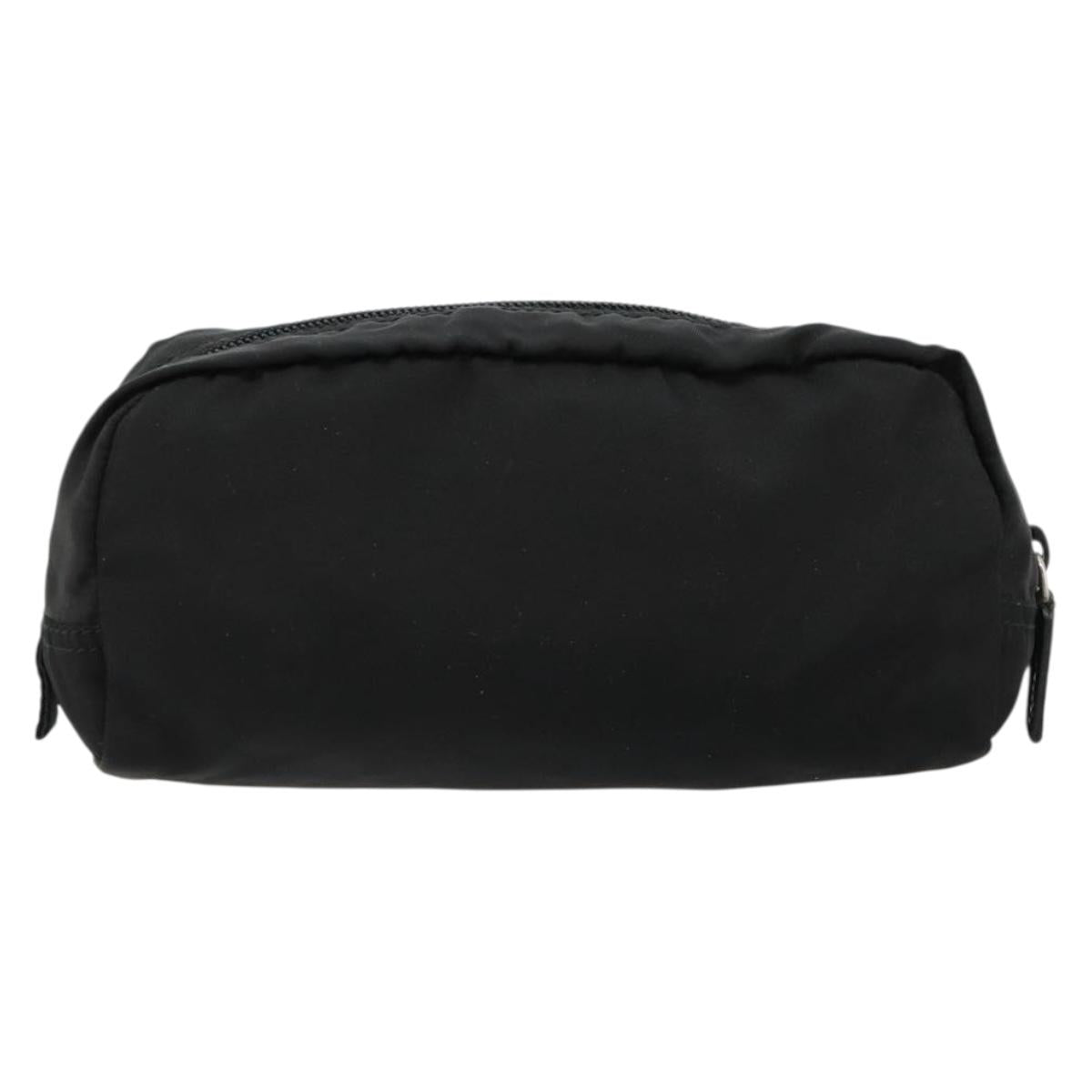 PRADA Pouch Nylon Black Silver Auth bs33339
