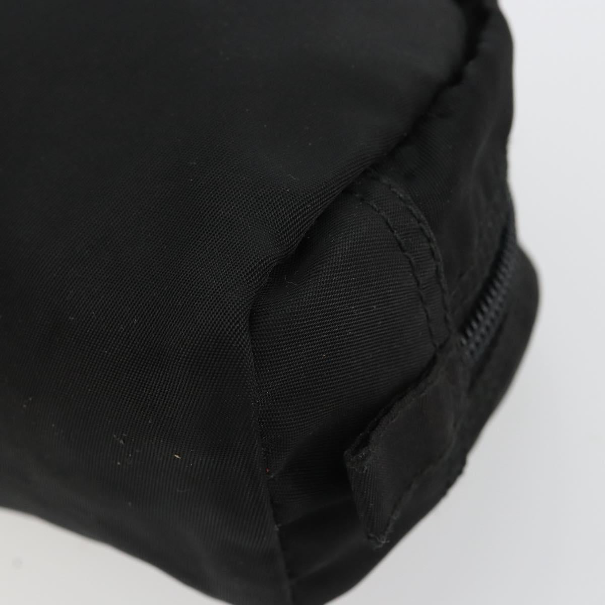 PRADA Pouch Nylon Black Silver Auth bs33339