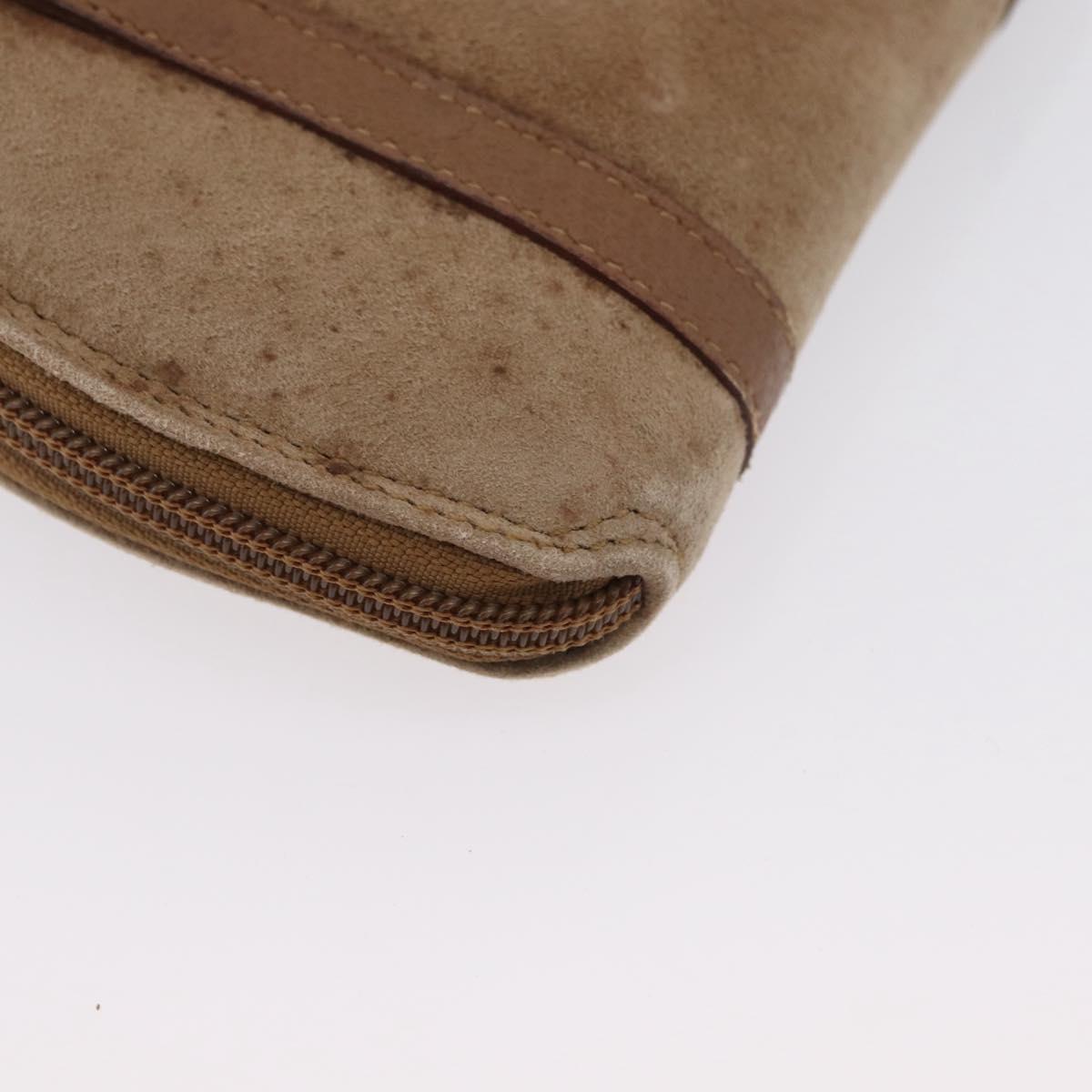 GUCCI Bamboo Hand Bag Nylon 2way Brown Silver 039 1705 0701 Auth bs33342