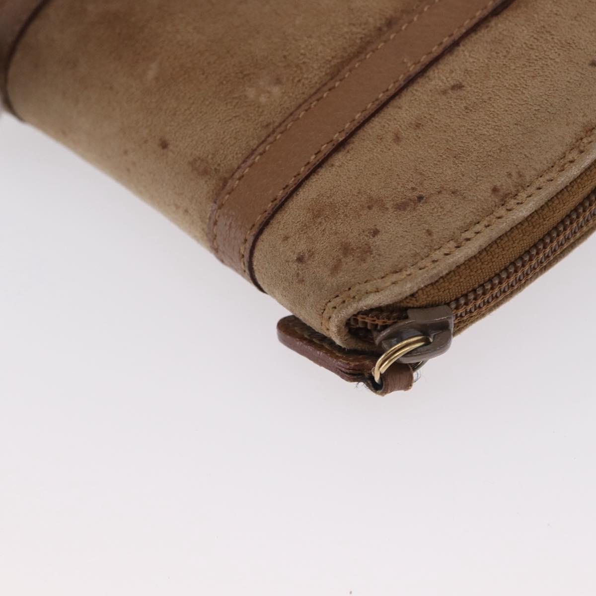 GUCCI Bamboo Hand Bag Nylon 2way Brown Silver 039 1705 0701 Auth bs33342