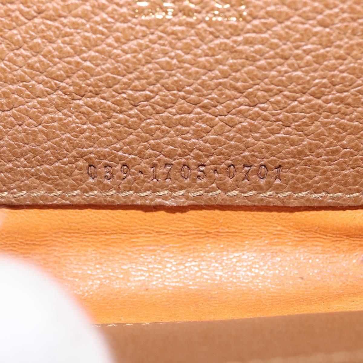 GUCCI Bamboo Hand Bag Nylon 2way Brown Silver 039 1705 0701 Auth bs33342