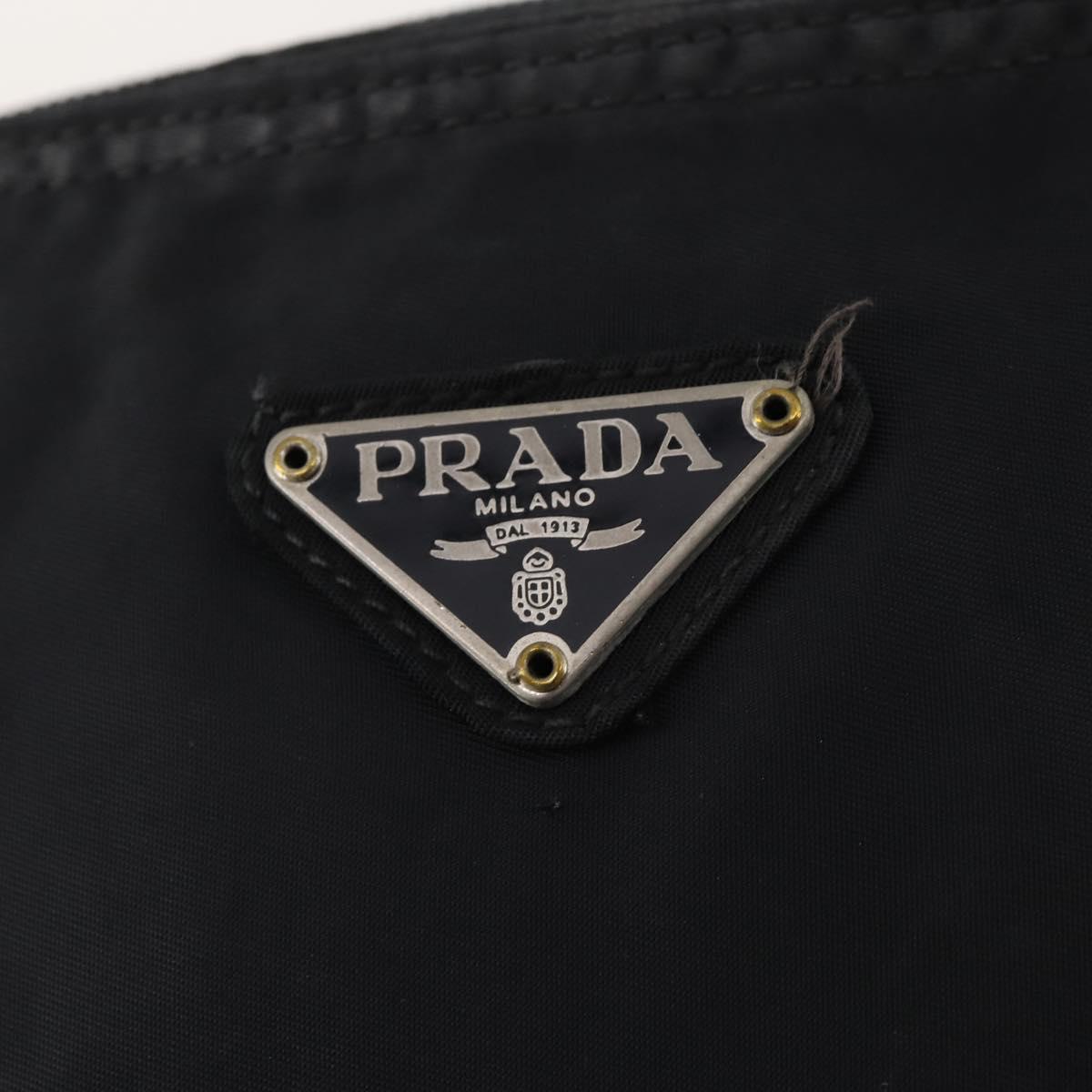 PRADA Shoulder Bag Nylon Black Silver Auth bs33344