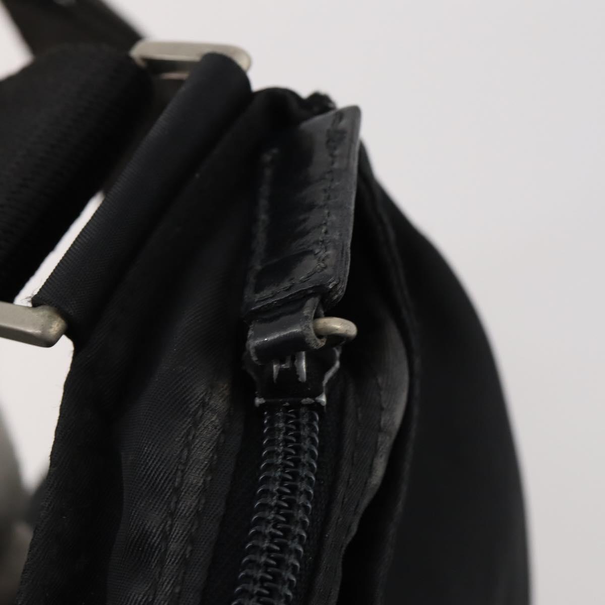 PRADA Shoulder Bag Nylon Black Silver Auth bs33344