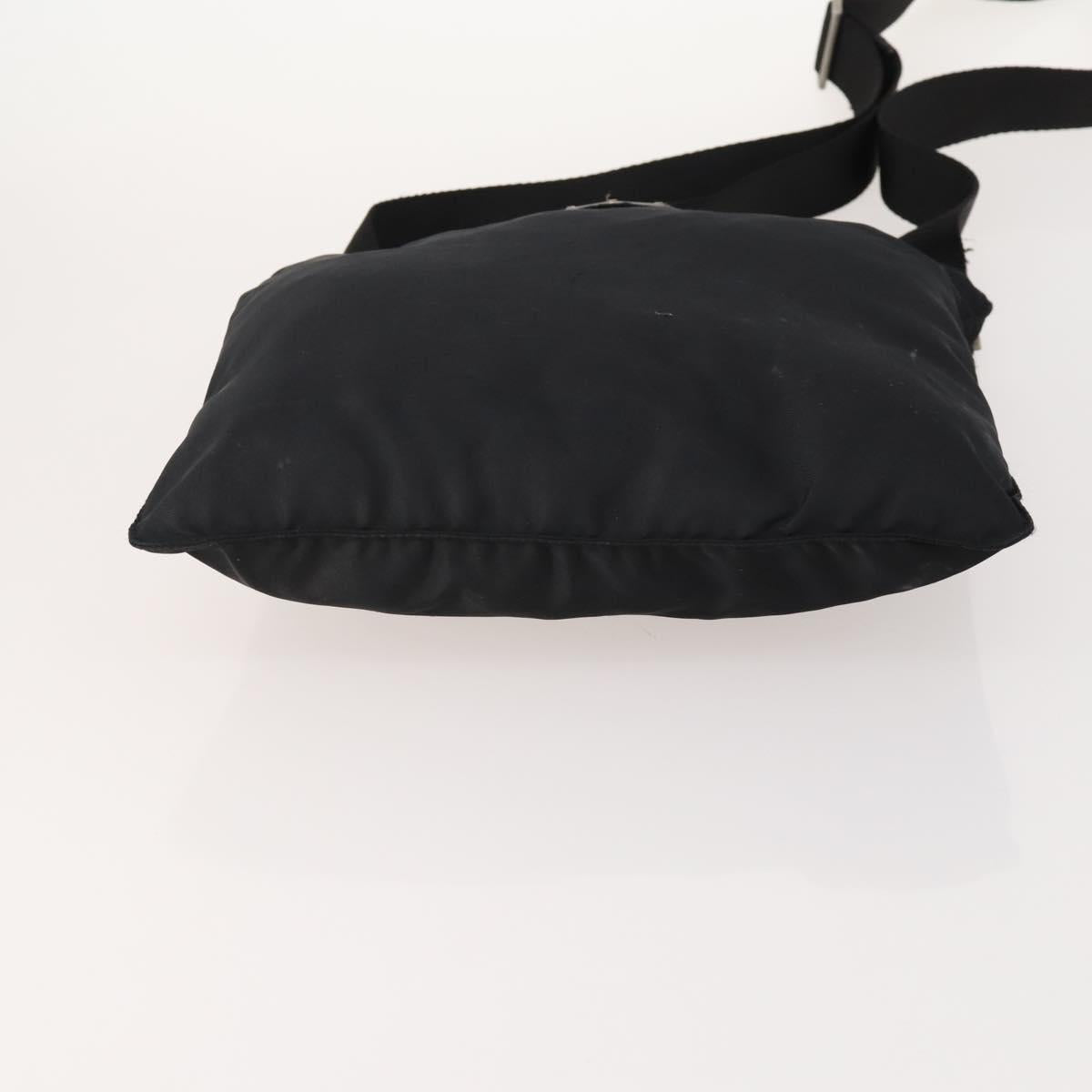 PRADA Shoulder Bag Nylon Black Silver Auth bs33344