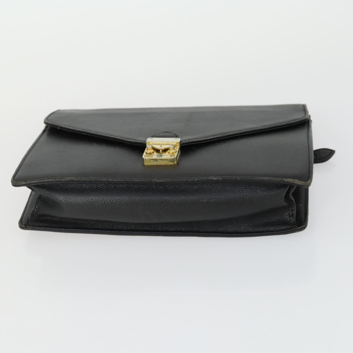 SAINT LAURENT Clutch Bag PVC Leather 2 Set Brown Black Auth bs33349