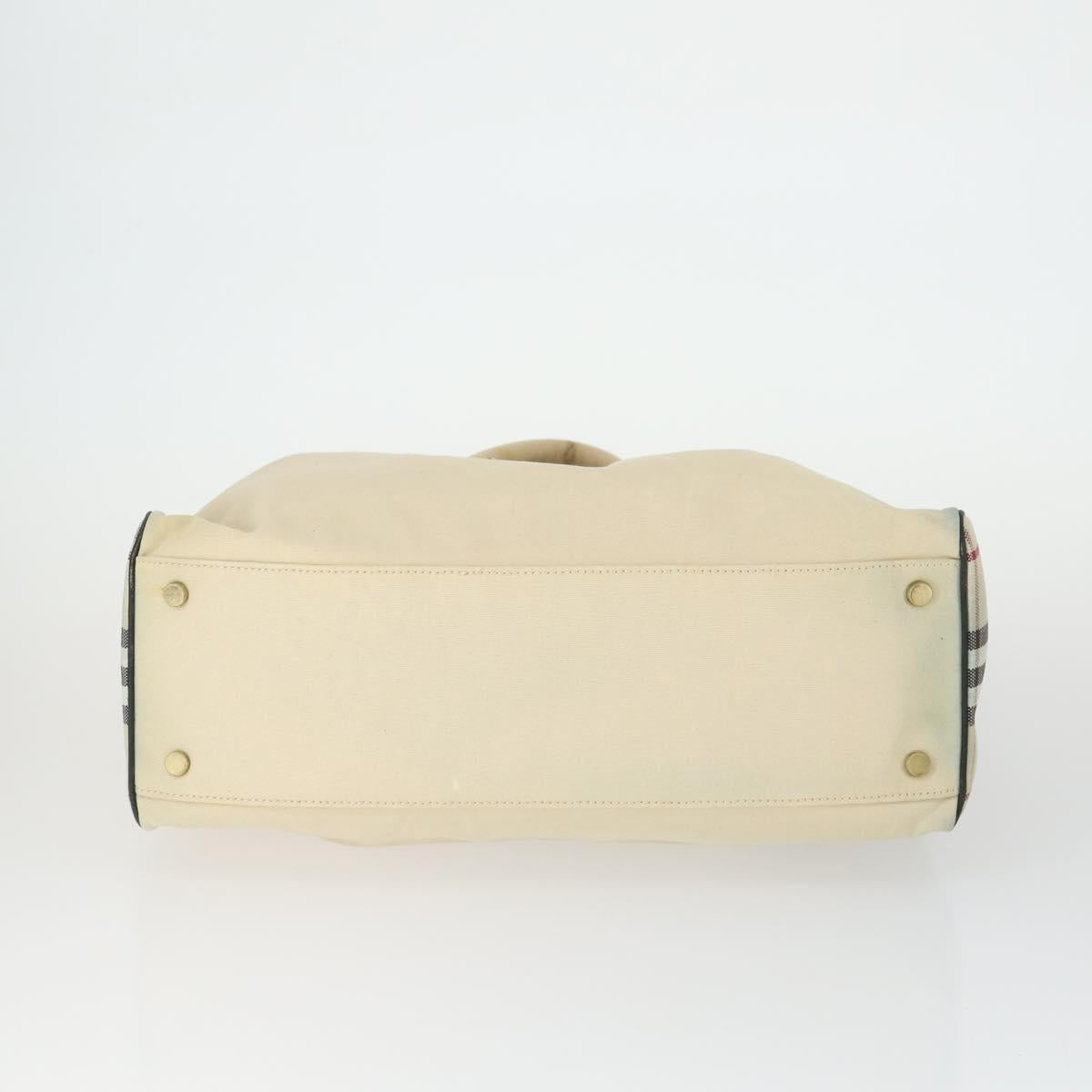 BURBERRY Nova Check Shoulder Bag Canvas PVC 4 Set Beige Red Auth bs33350