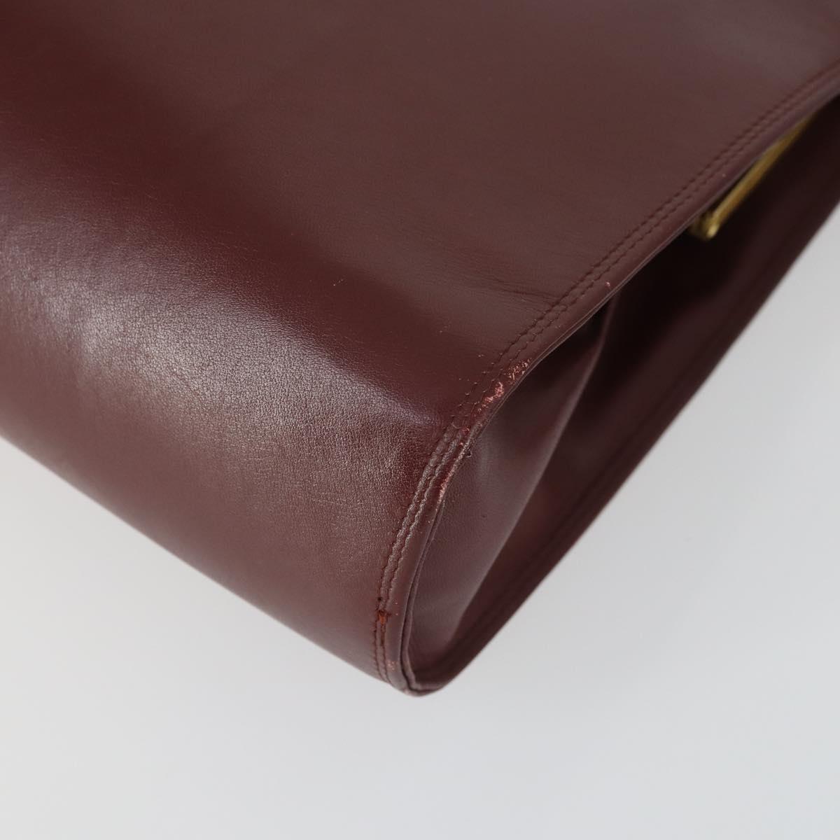 CARTIER Must Line Shoulder Bag Leather 2 Set Bordeaux Gold Auth bs33356