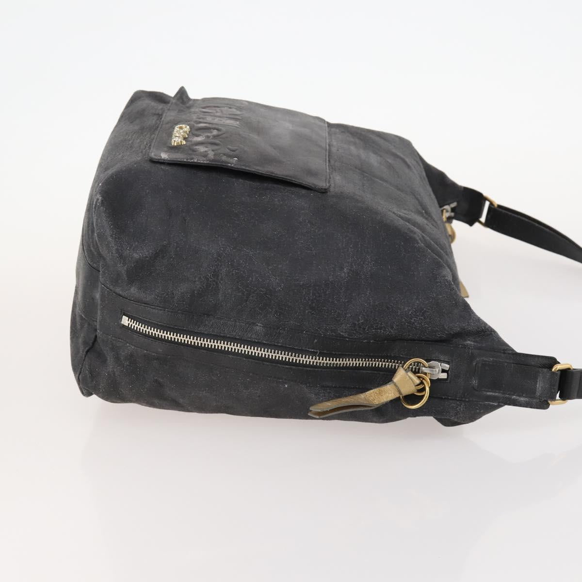 Chloe Shoulder Bag Leather Nylon 2 Set Black Gold Auth bs33358