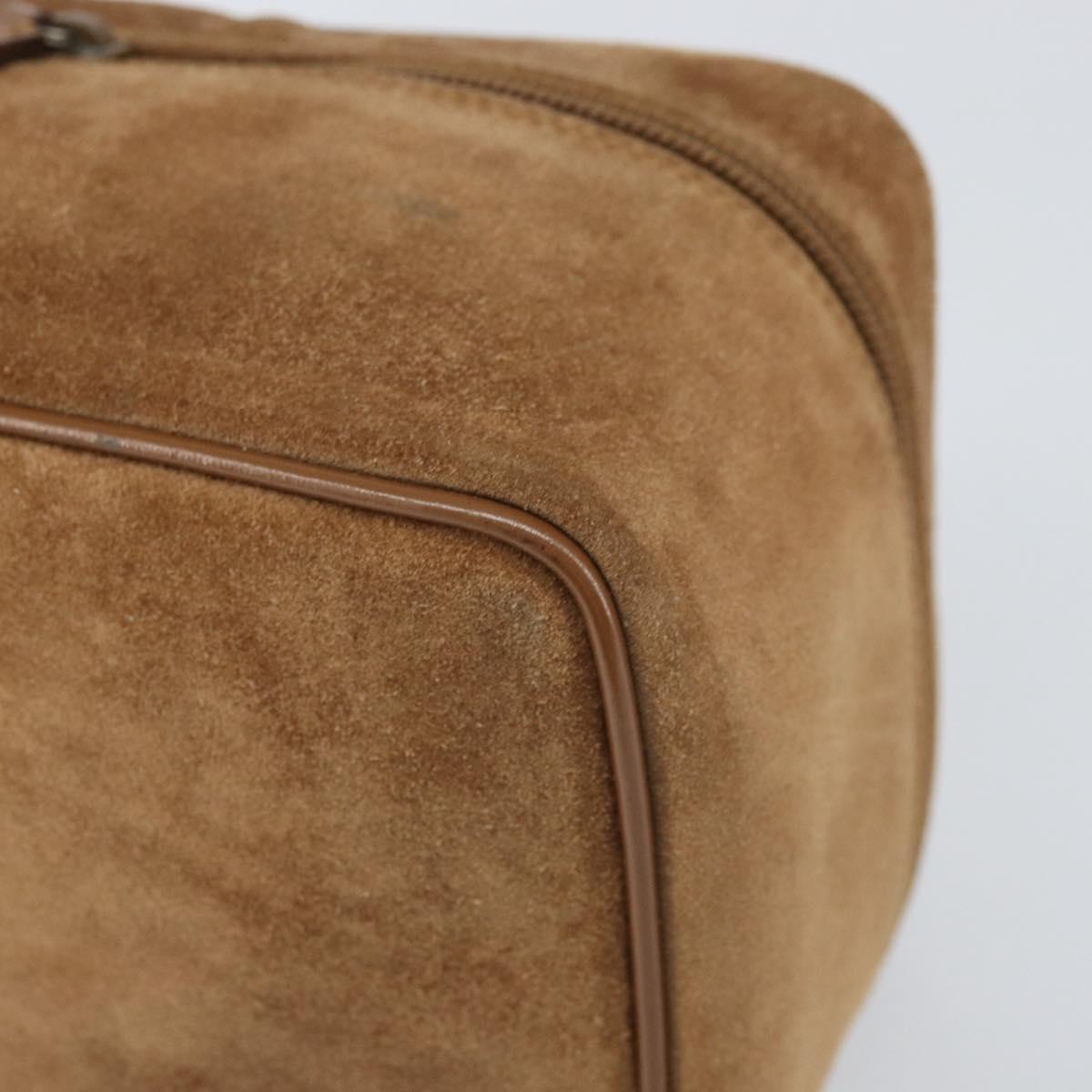 GUCCI Vanity Cosmetic Pouch Suede Brown Silver 032 1705 0140 Auth bs33363
