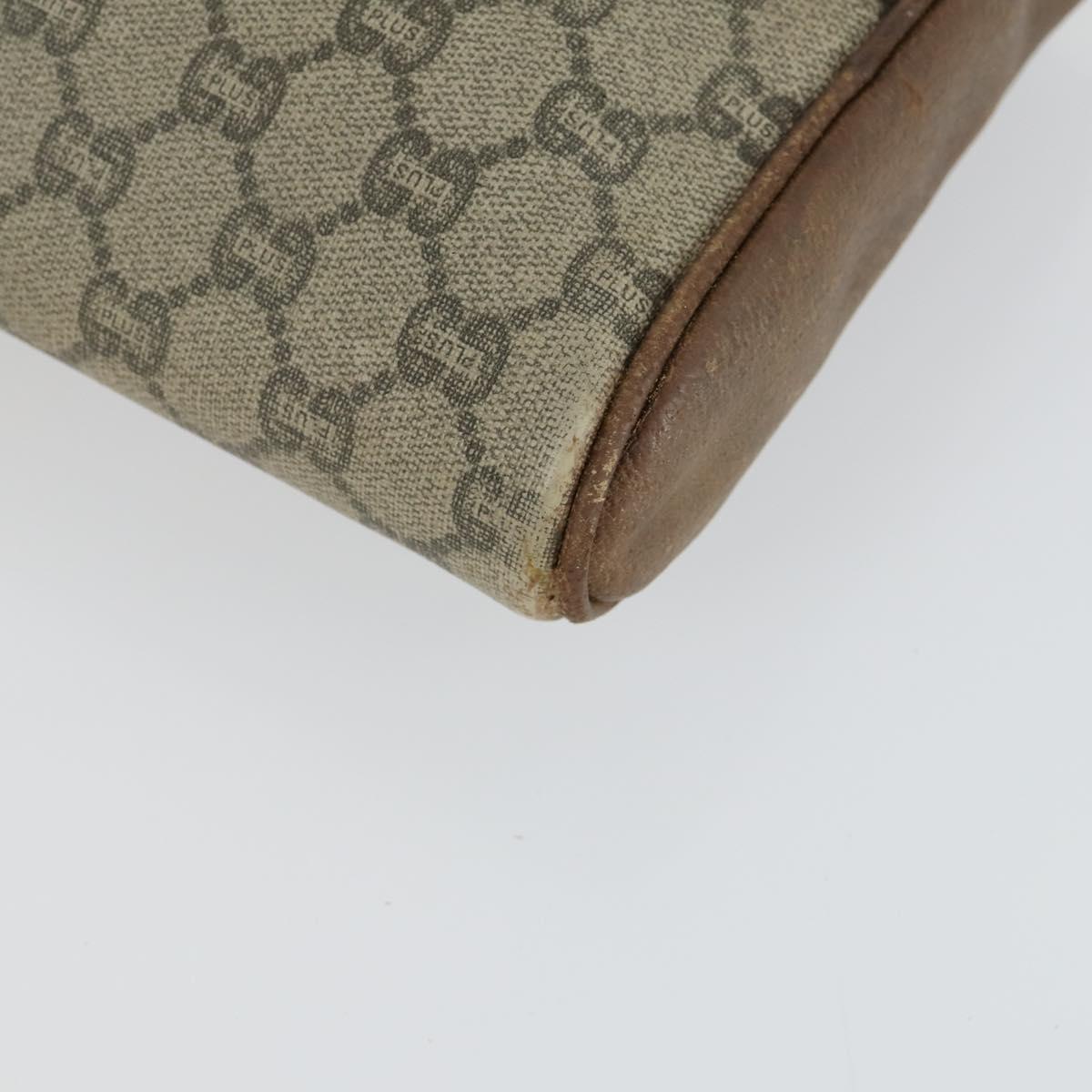 GUCCI Micro GG Supreme Clutch Bag PVC 2 Set Brown Beige Auth bs33365