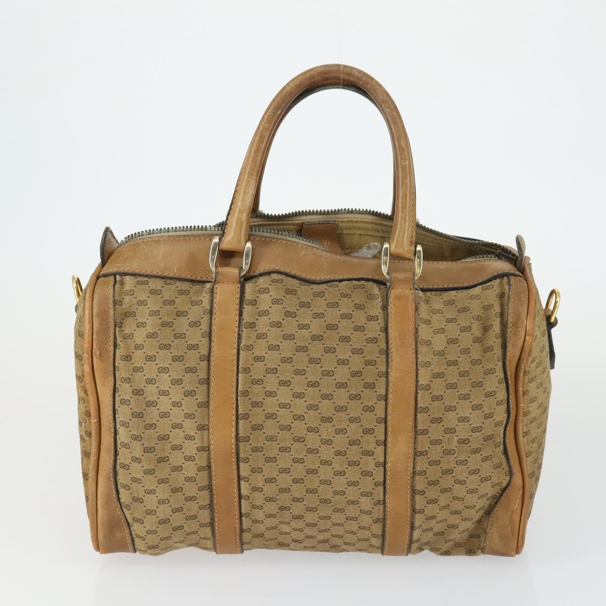 GUCCI Micro GG Supreme Clutch Bag PVC 2 Set Brown Beige Auth bs33365