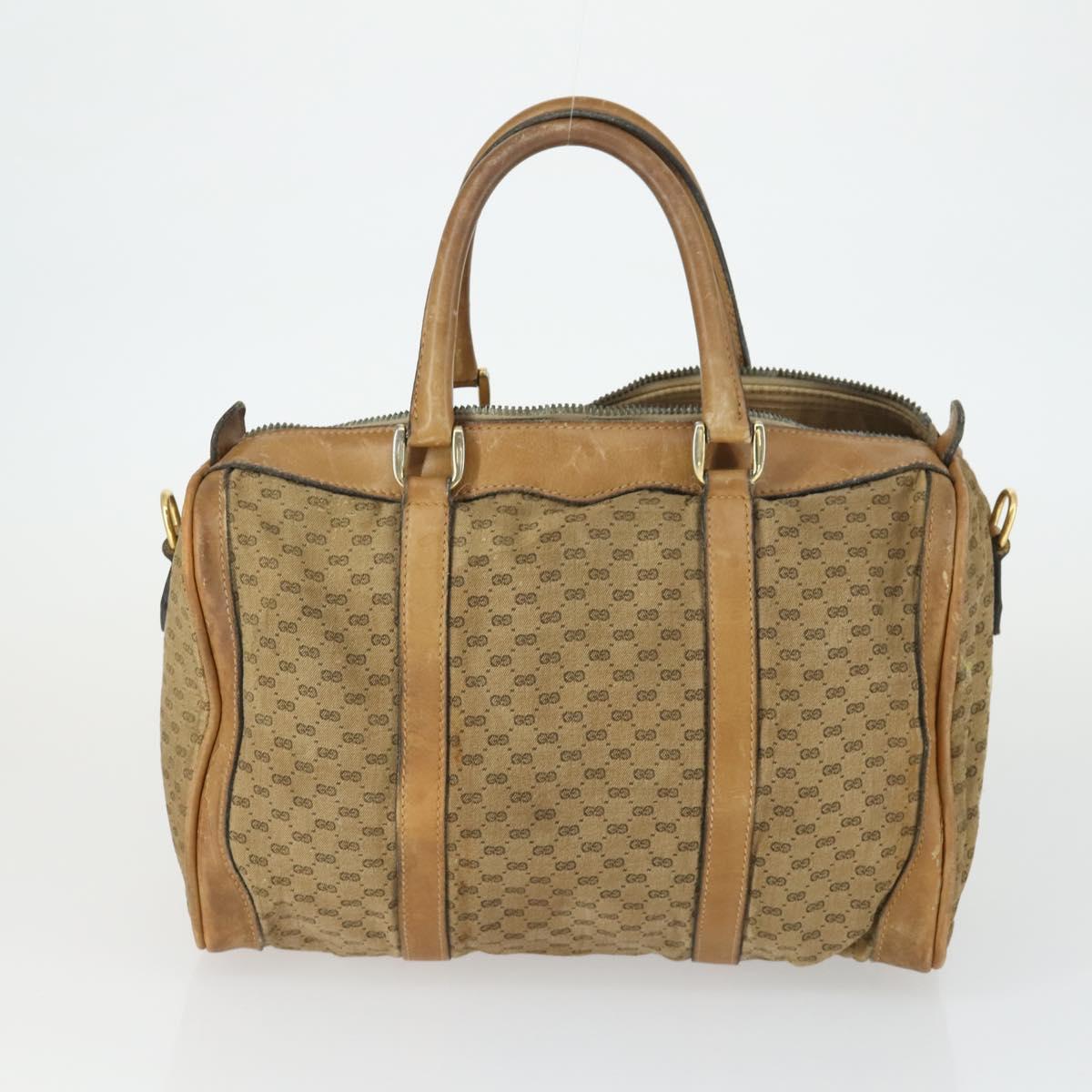 GUCCI Micro GG Supreme Clutch Bag PVC 2 Set Brown Beige Auth bs33365