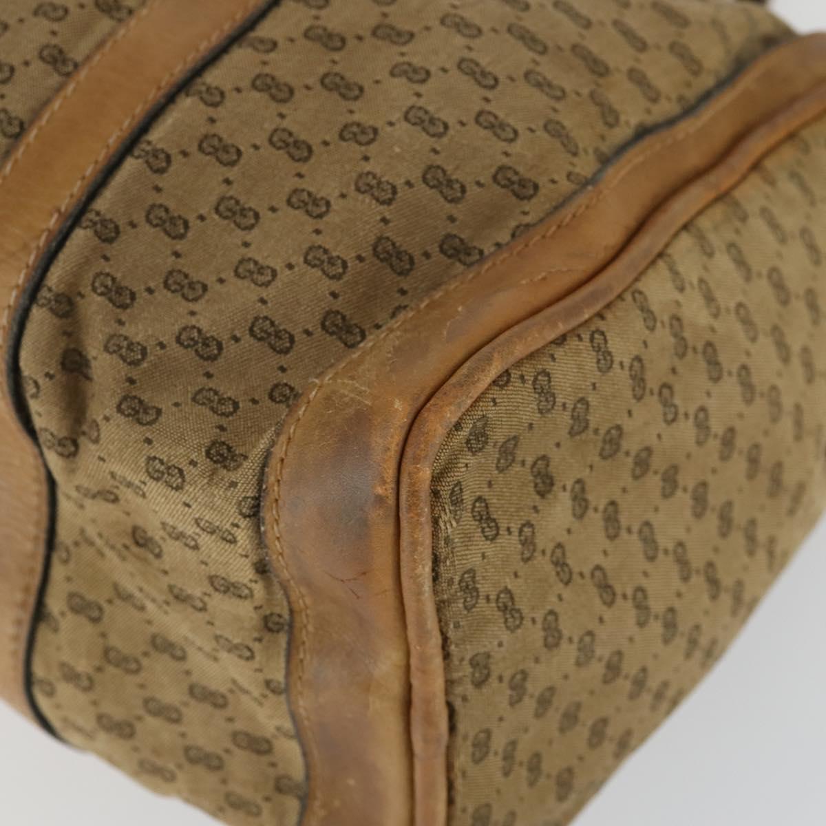 GUCCI Micro GG Supreme Clutch Bag PVC 2 Set Brown Beige Auth bs33365