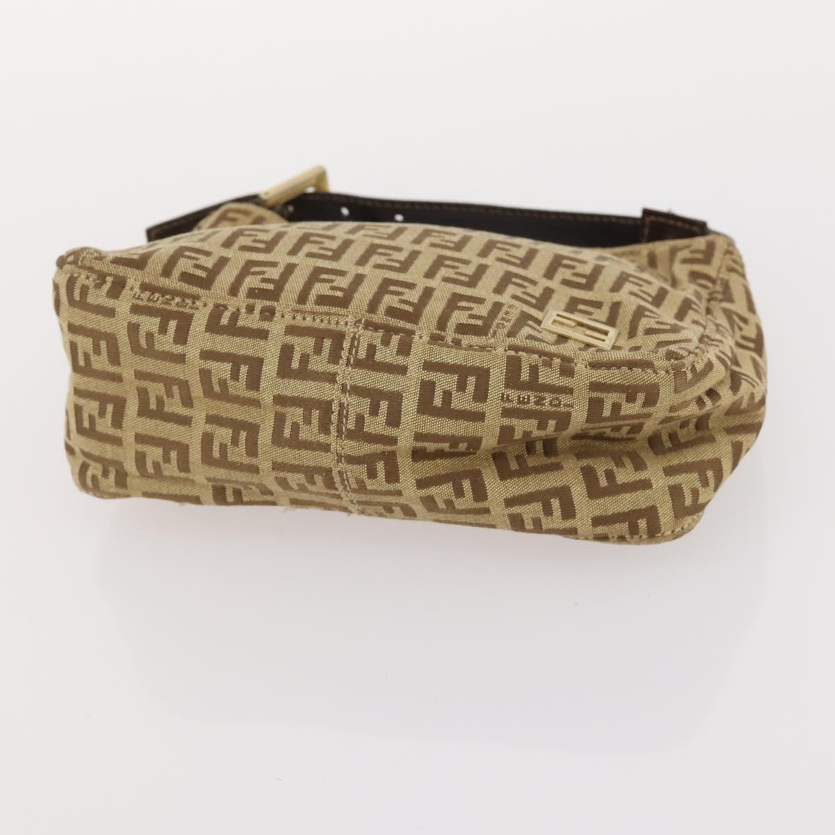 FENDI Zucchino Canvas Bag Leather Nylon 4 Set Brown Black beige Auth bs33366