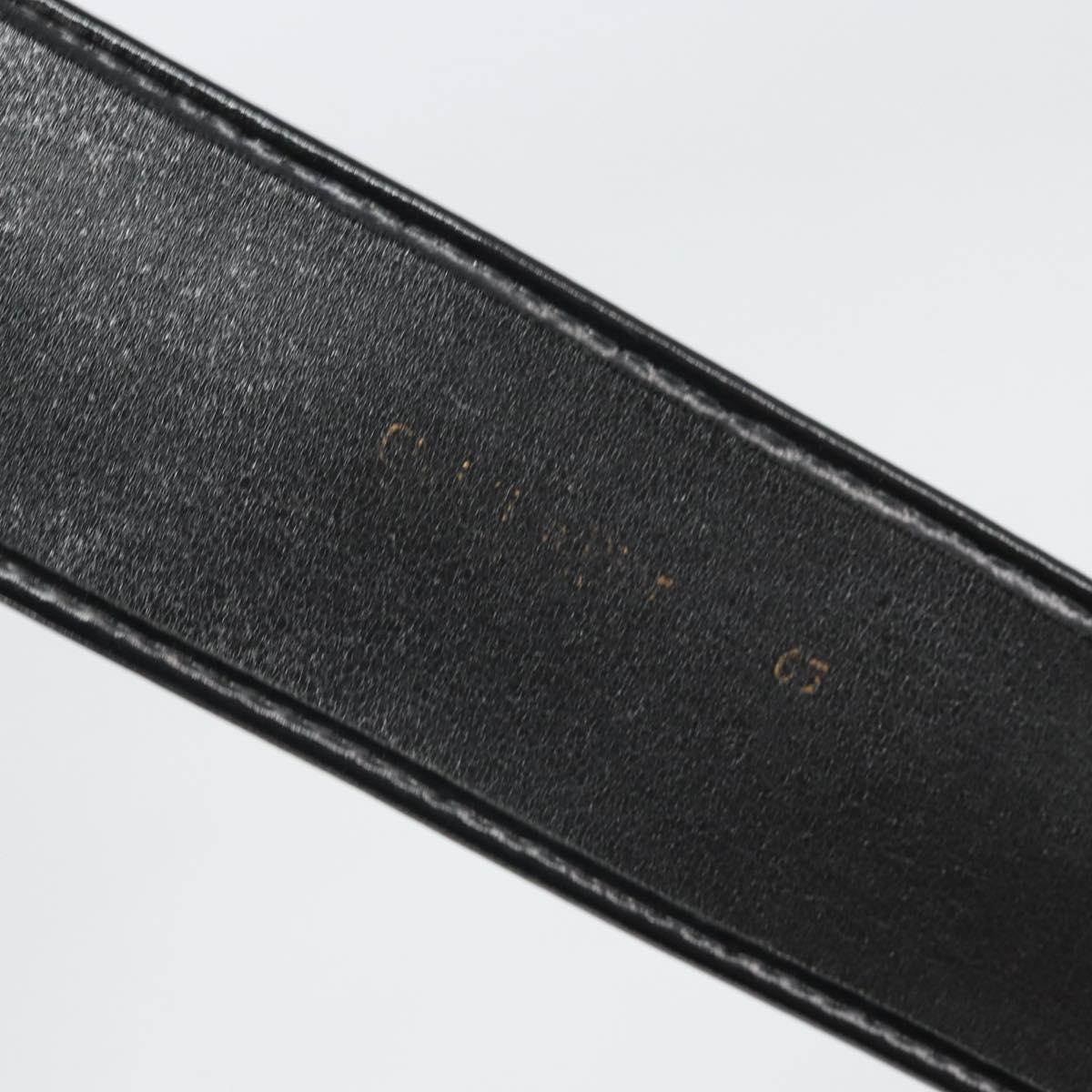Christian Dior Trotter Canvas Belt 31.9"" Black Gold Auth bs33373