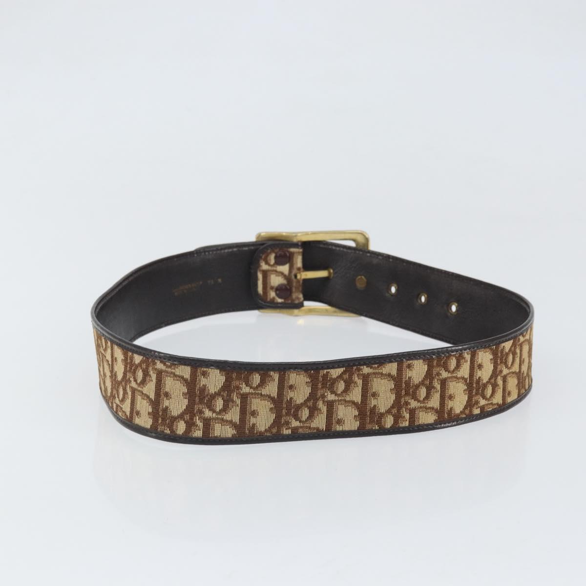 Christian Dior Trotter Canvas Belt 35.8"" Brown Auth bs33374