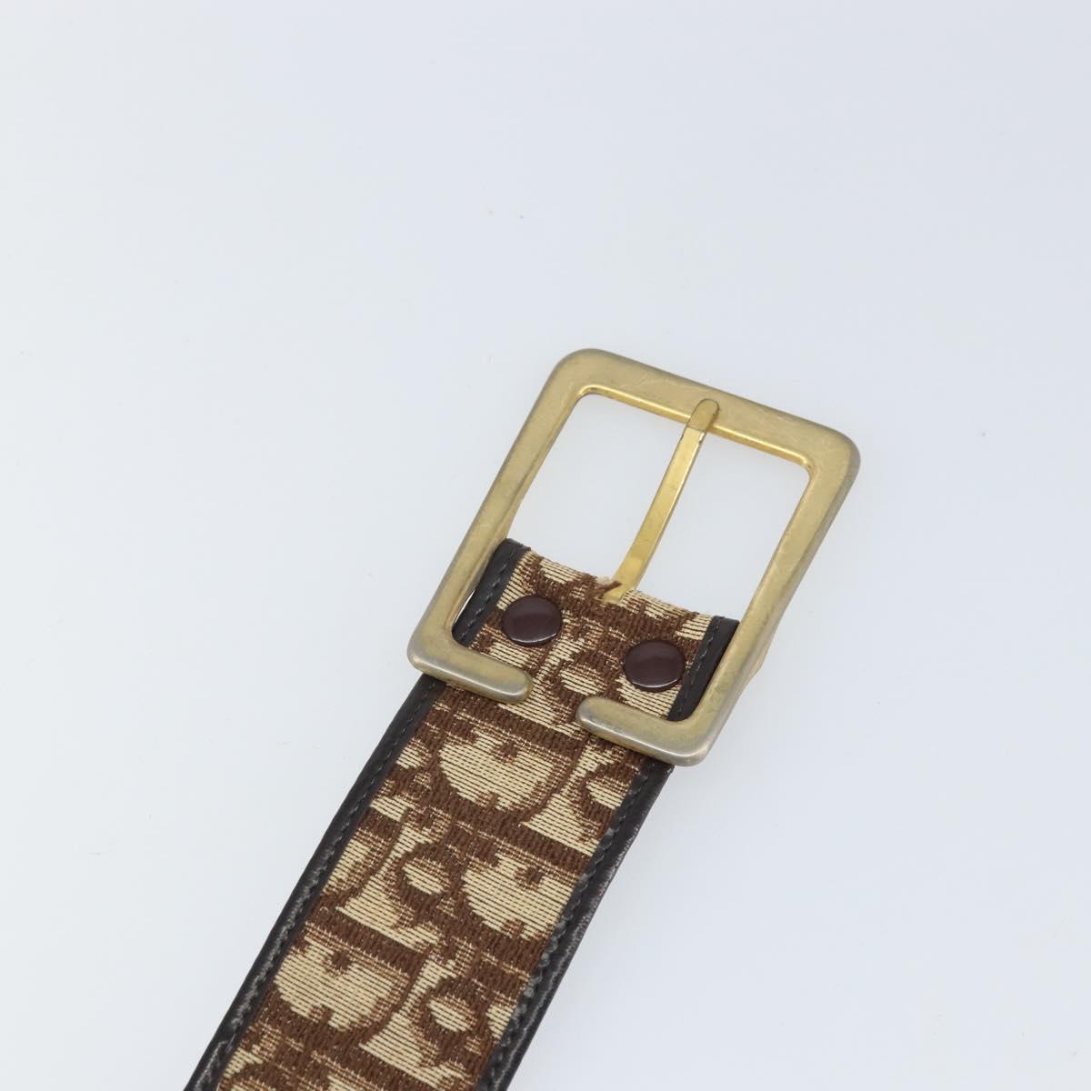 Christian Dior Trotter Canvas Belt 35.8"" Brown Auth bs33374