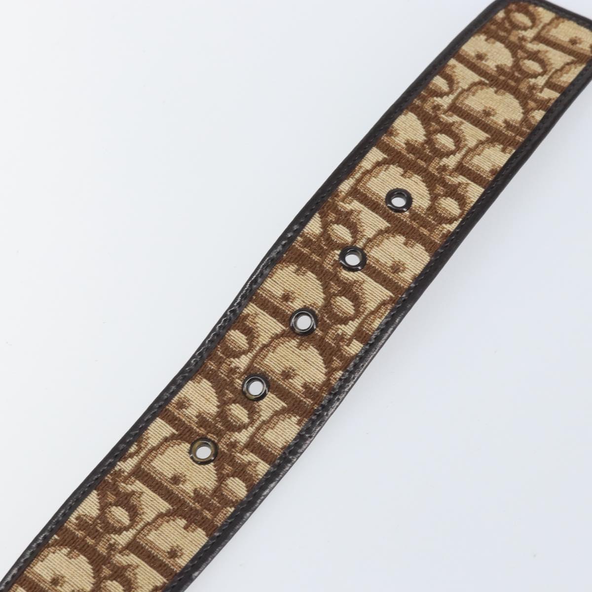 Christian Dior Trotter Canvas Belt 35.8"" Brown Auth bs33374
