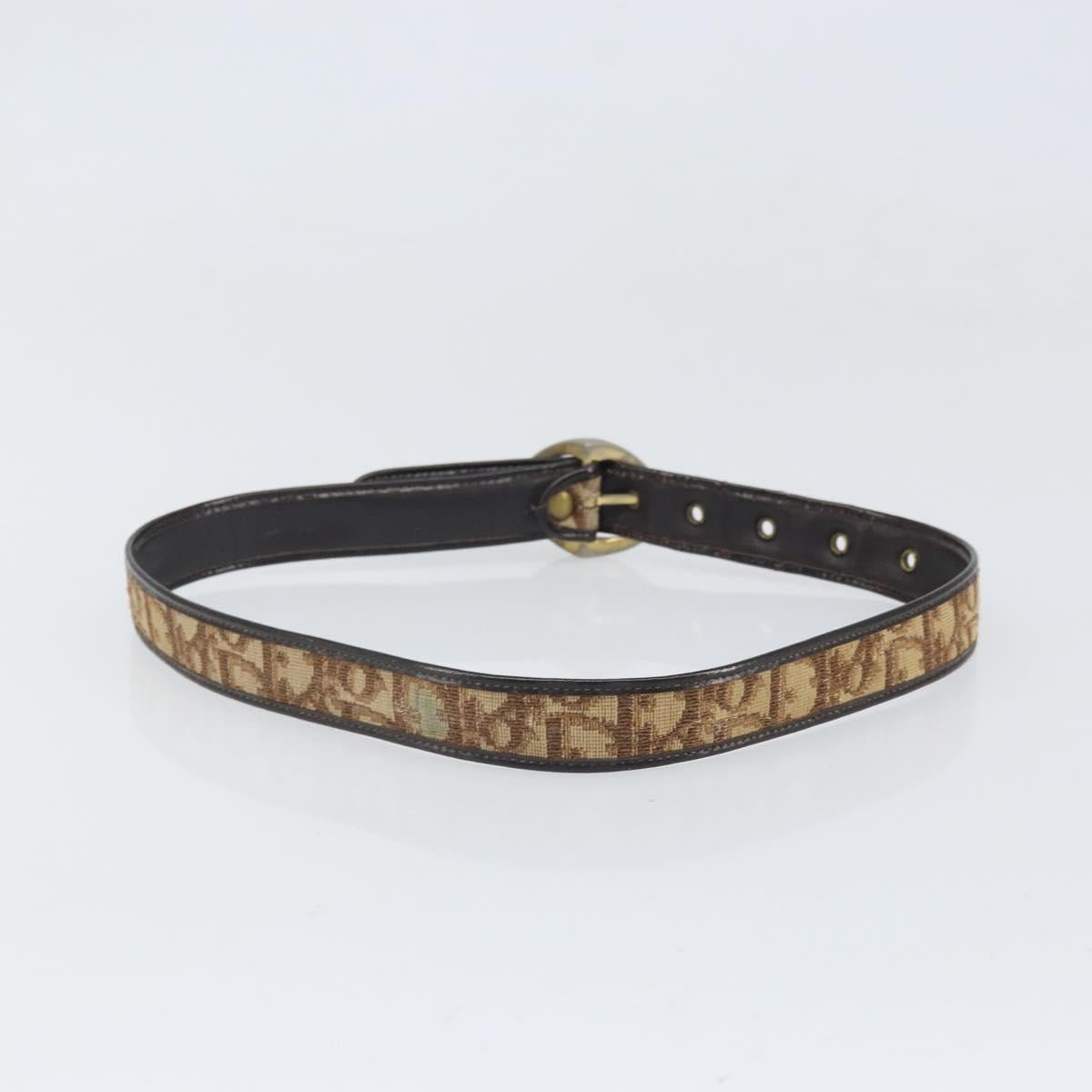 Christian Dior Trotter Canvas Belt 30.7"" Brown Auth bs33375