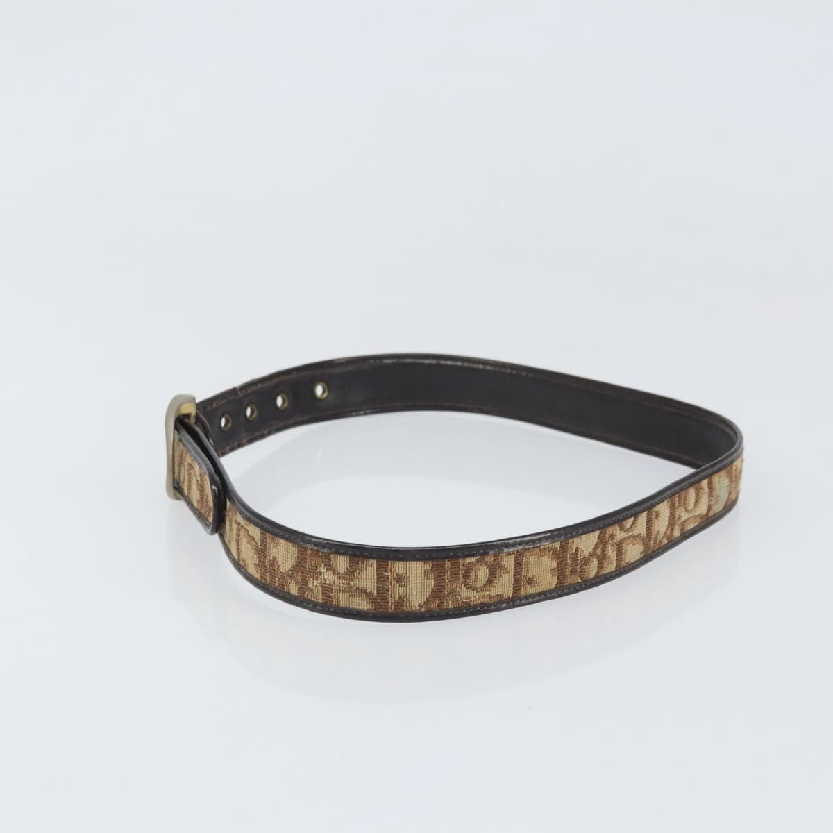 Christian Dior Trotter Canvas Belt 30.7"" Brown Auth bs33375