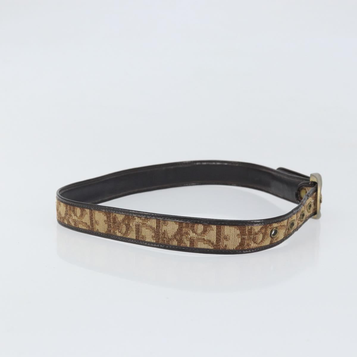 Christian Dior Trotter Canvas Belt 30.7"" Brown Auth bs33375